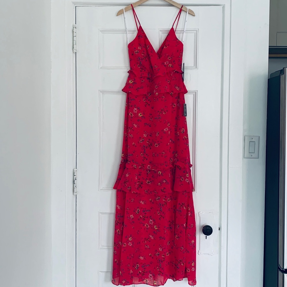 Floral Print Ruffle Maxi Dress